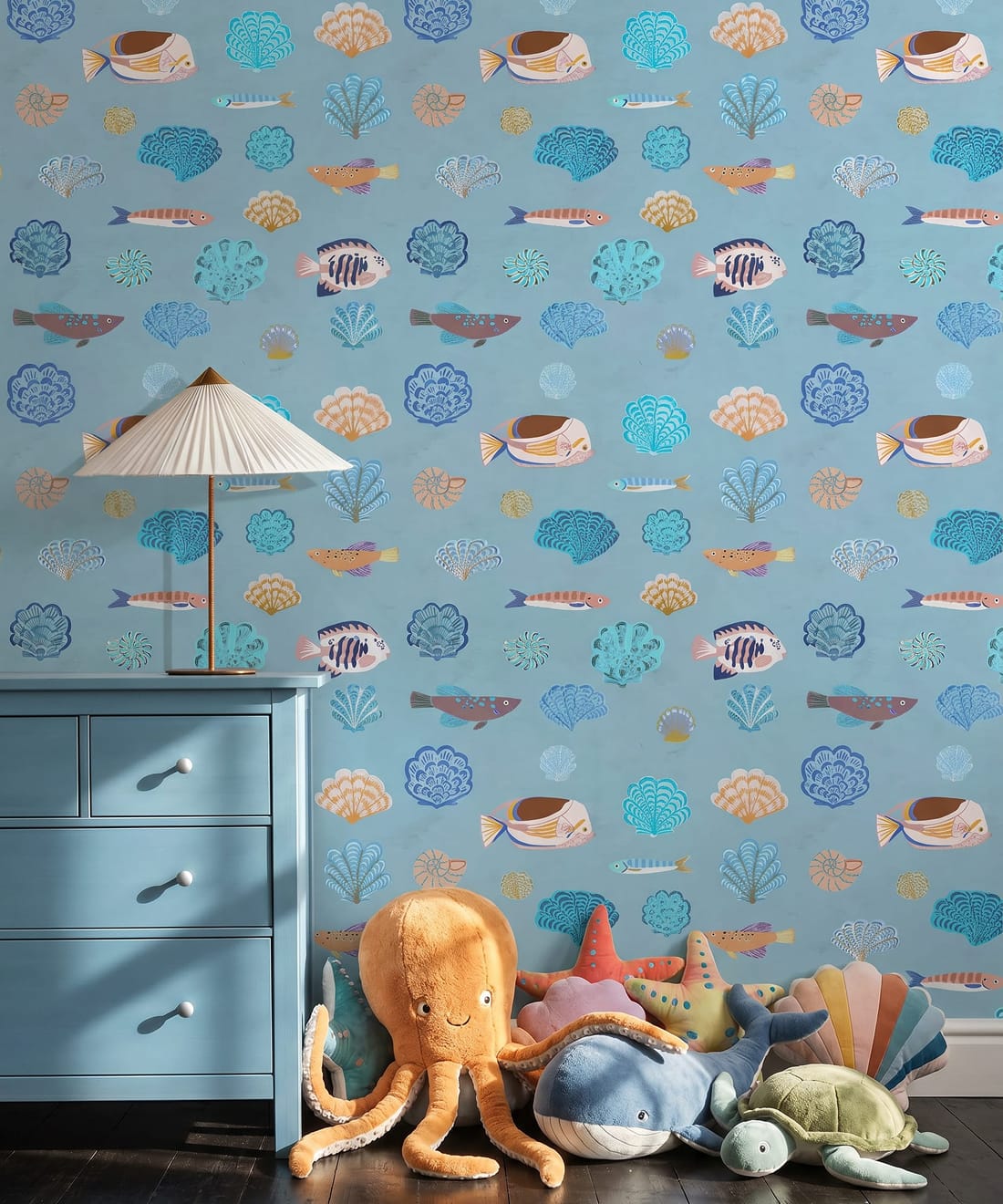 Seaside Treasures Wallpaper, Powder Blue