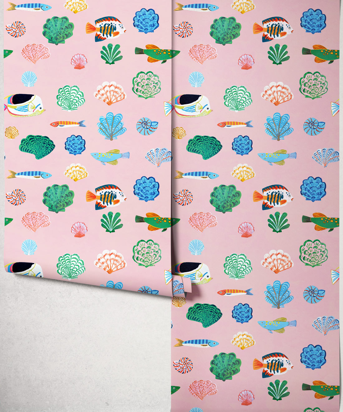 Seaside Treasures Wallpaper, Petal Pink