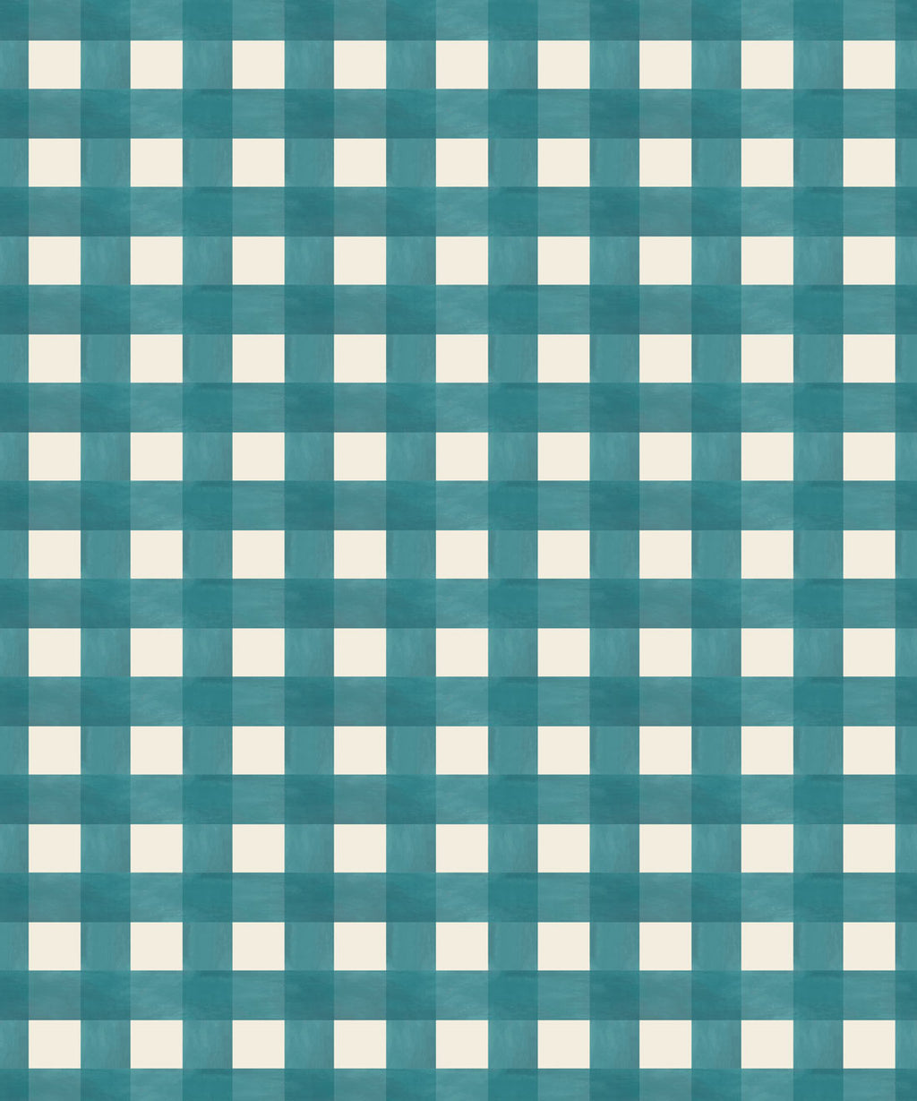 Clubhouse Check Wallpaper, Lagoon Blue