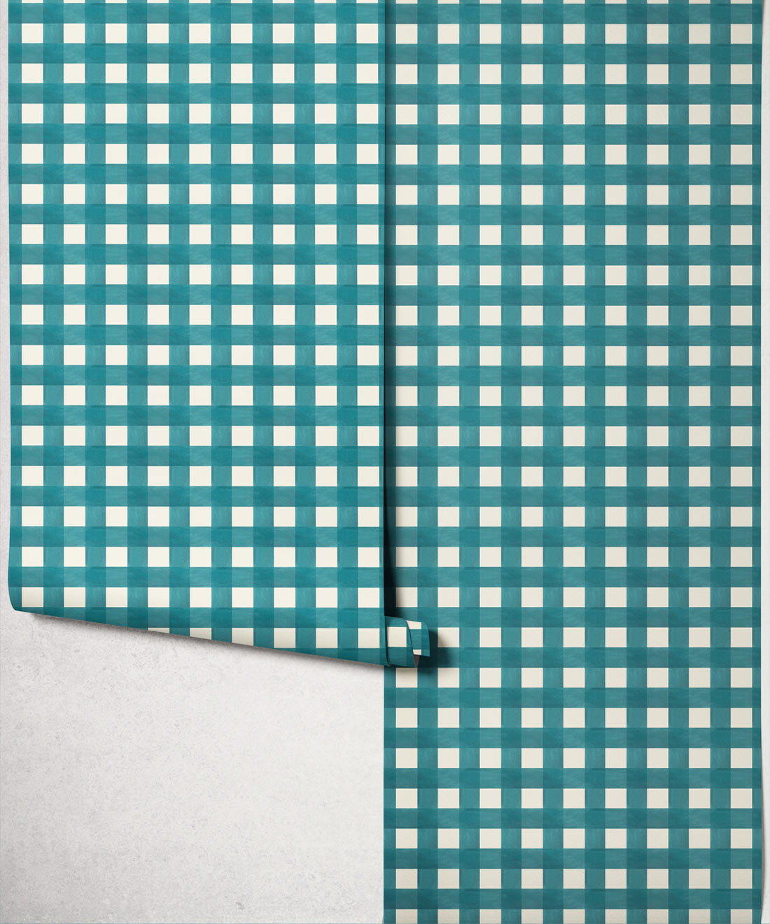 Clubhouse Check Wallpaper, Lagoon Blue