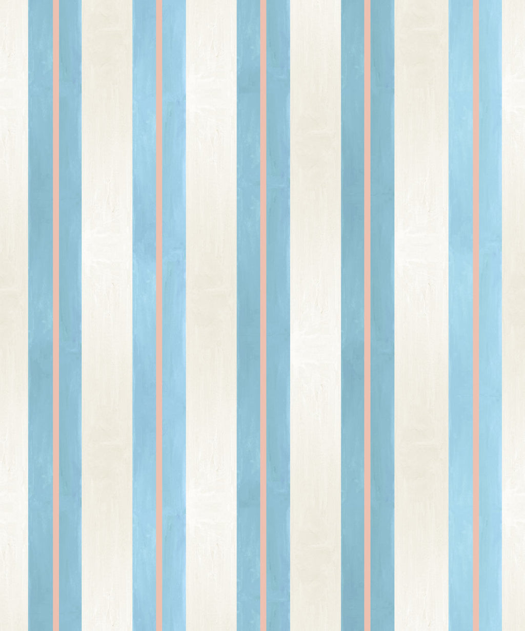 Junior Stripe Wallpaper, Powder Blue