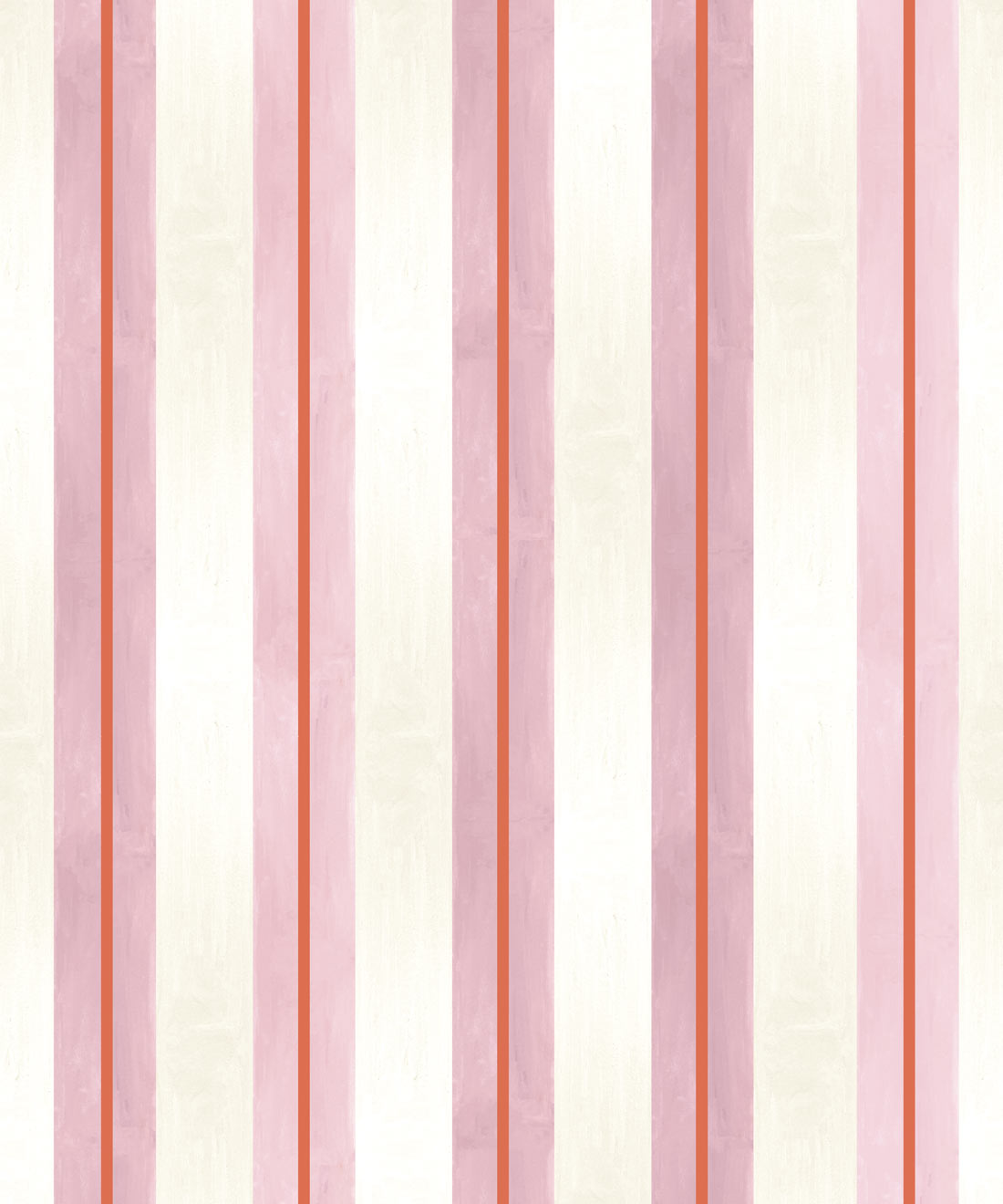 Junior Stripe Wallpaper, Petal Pink