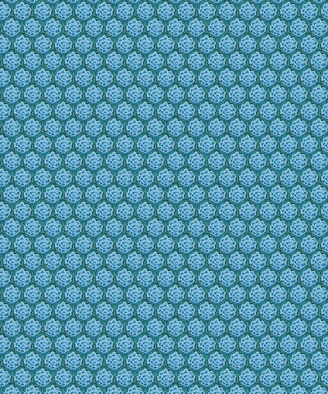Shell Cove Wallpaper, Lagoon Blue