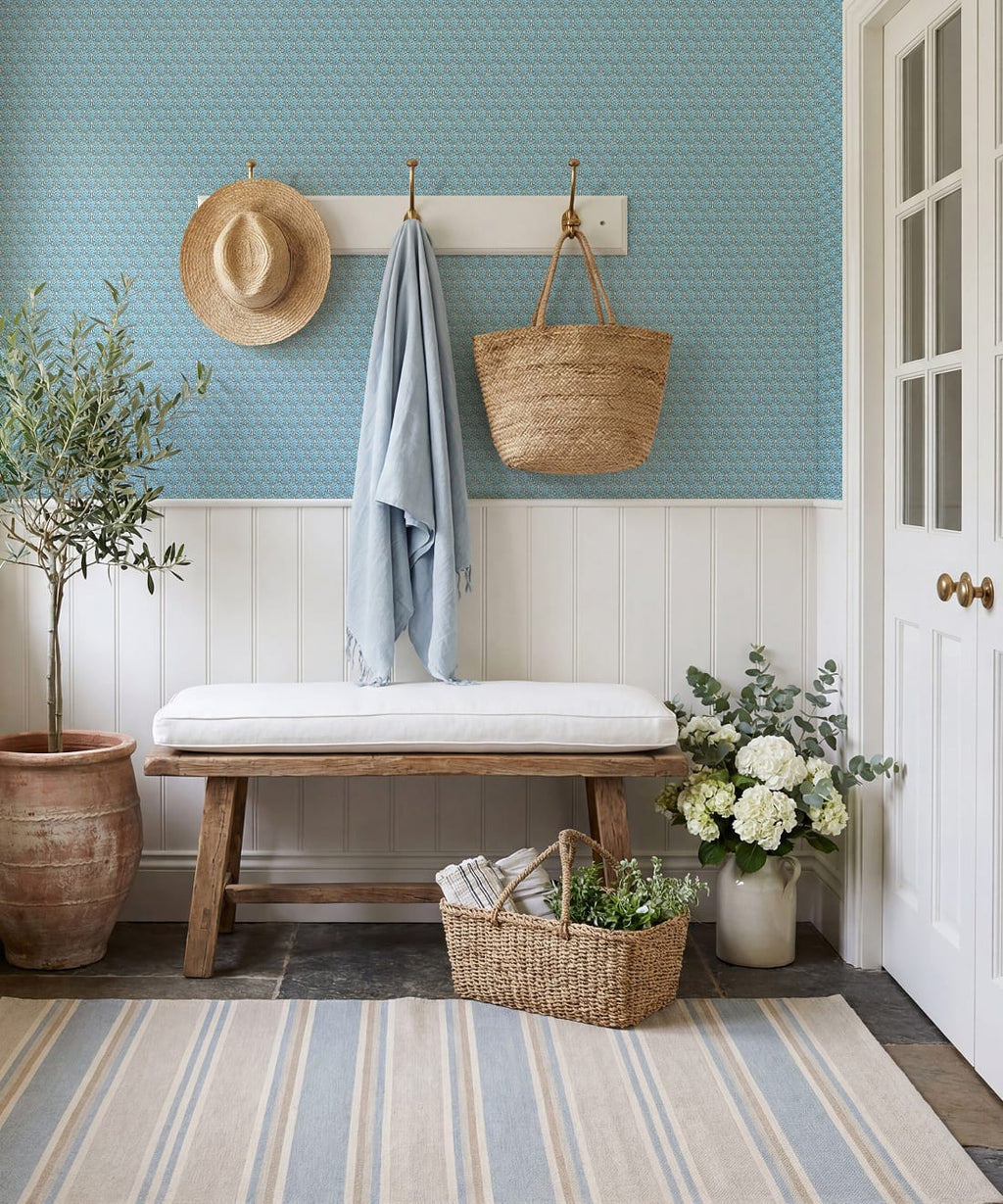 Shell Cove Wallpaper, Powder Blue
