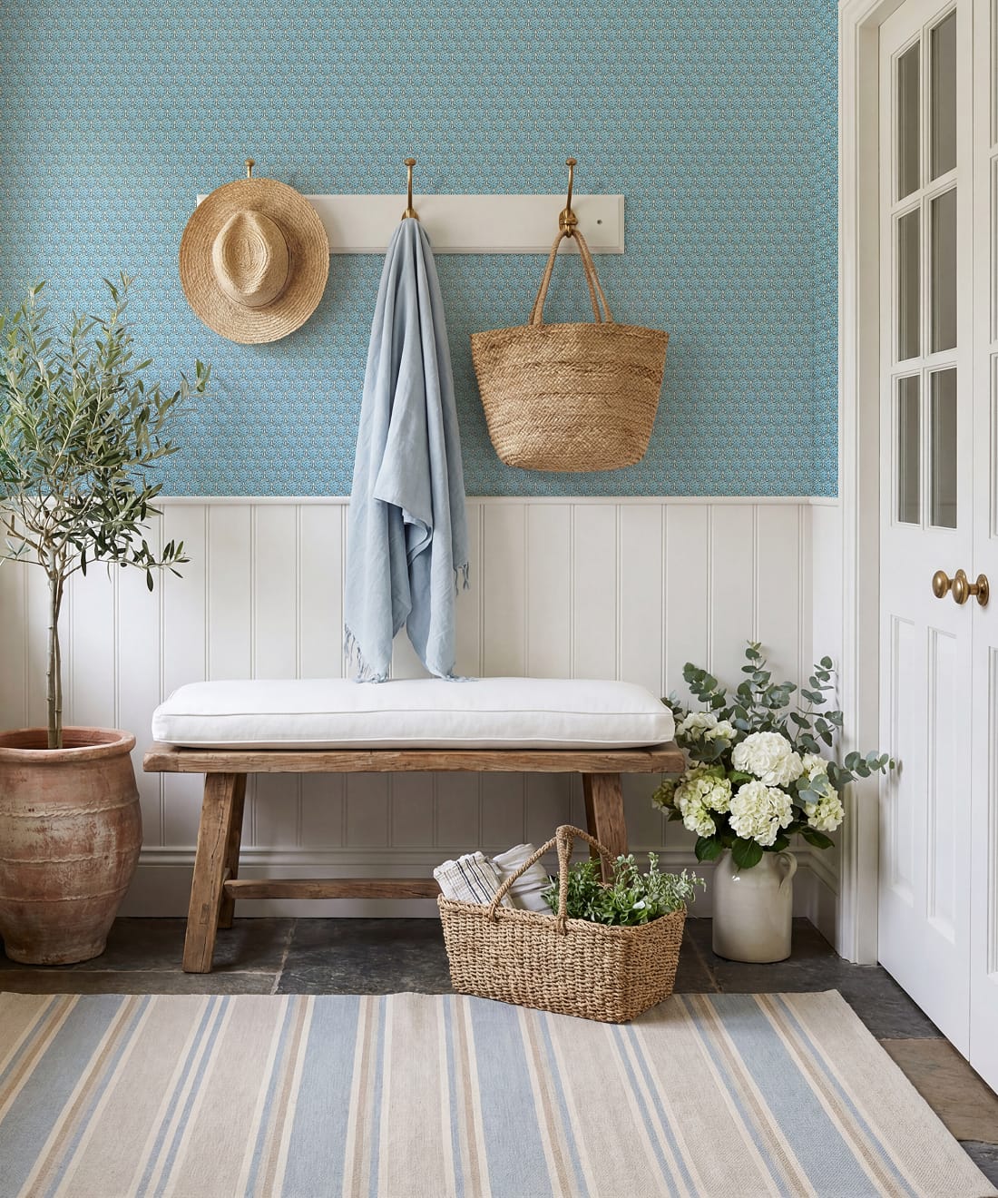 Shell Cove Wallpaper, Powder Blue