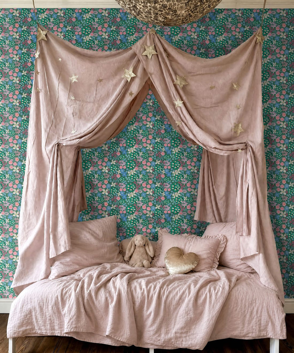 Meadow Confetti Wallpaper, Kelp Green