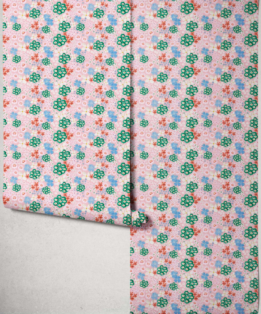 Meadow Confetti Wallpaper, Petal Pink