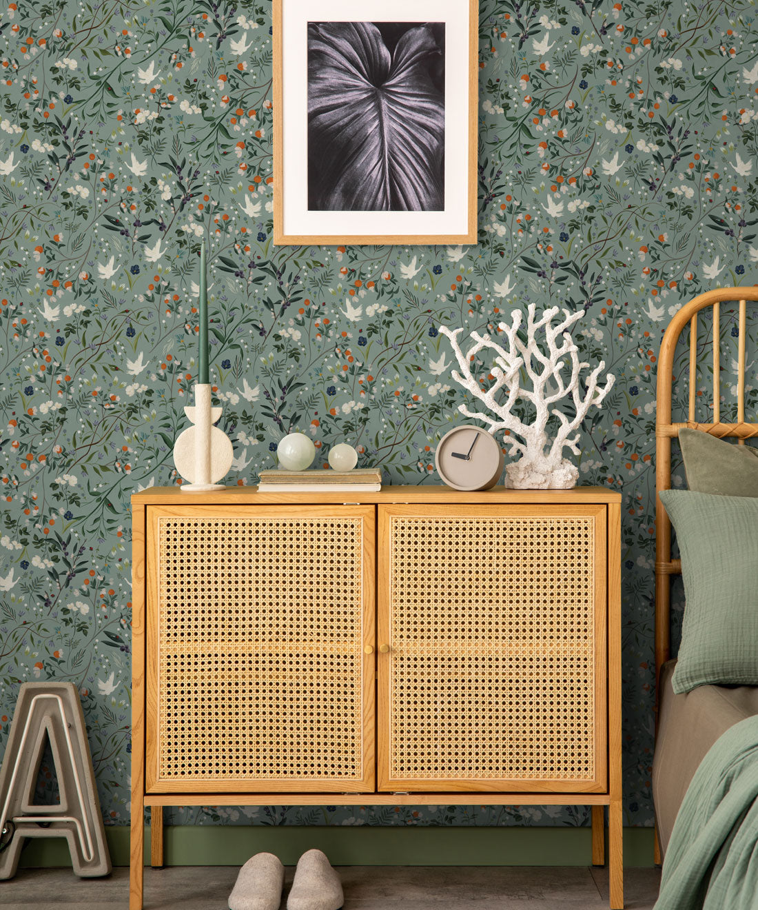 Bespoke Cranes Wallpaper, Blue