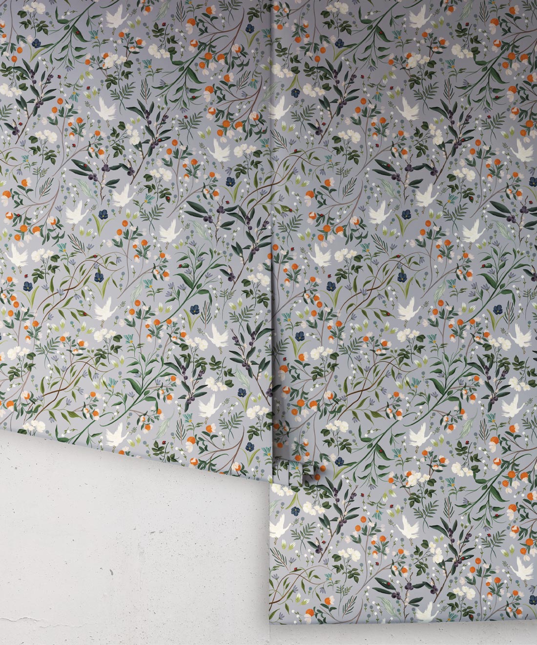 Bespoke Cranes Wallpaper, Lilac