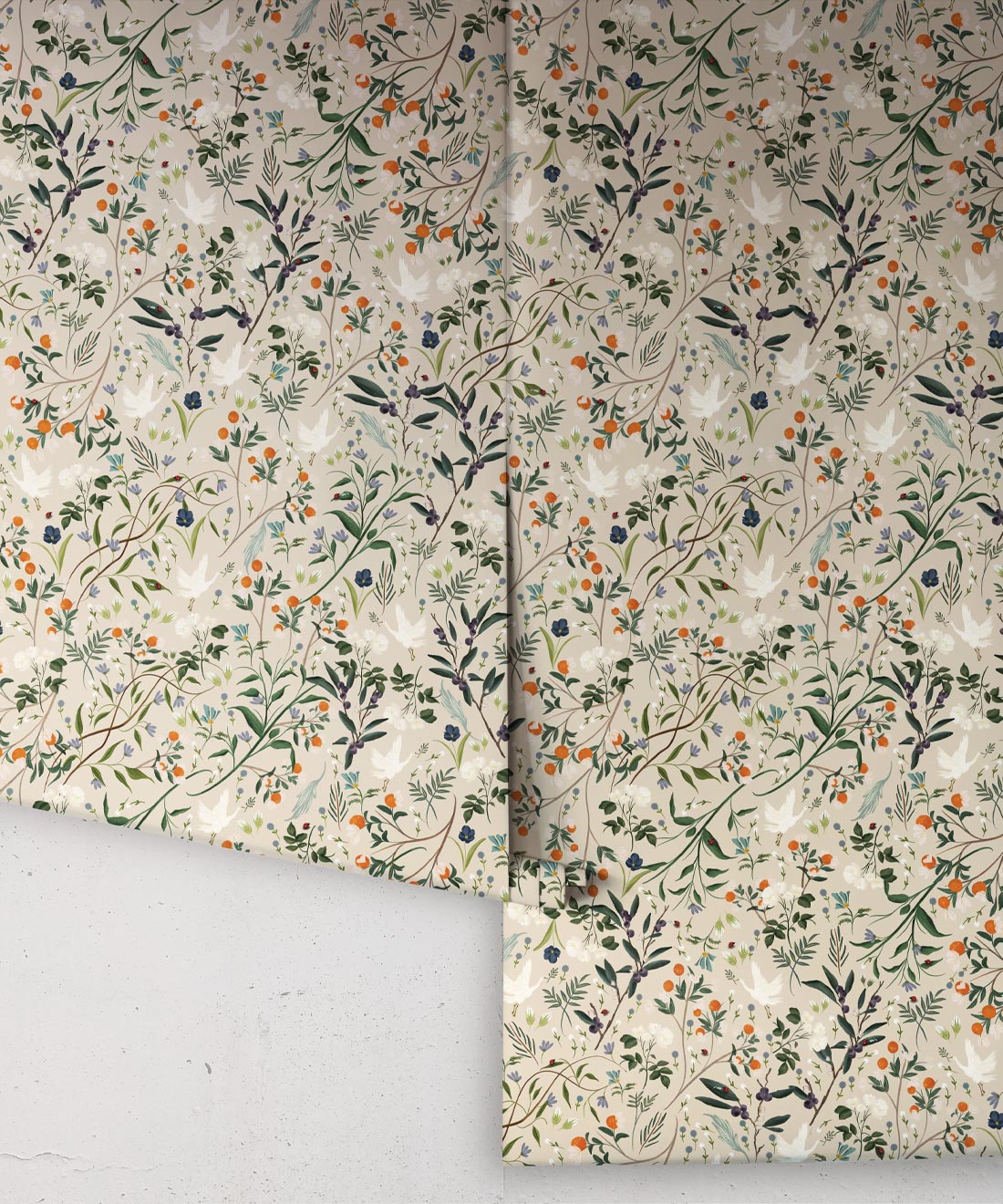 Bespoke Cranes Wallpaper, Oatmeal