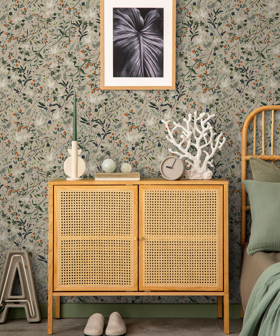 Bespoke Cranes Wallpaper, Oatmeal