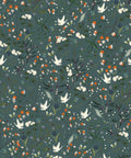 Bespoke Cranes Wallpaper, Teal