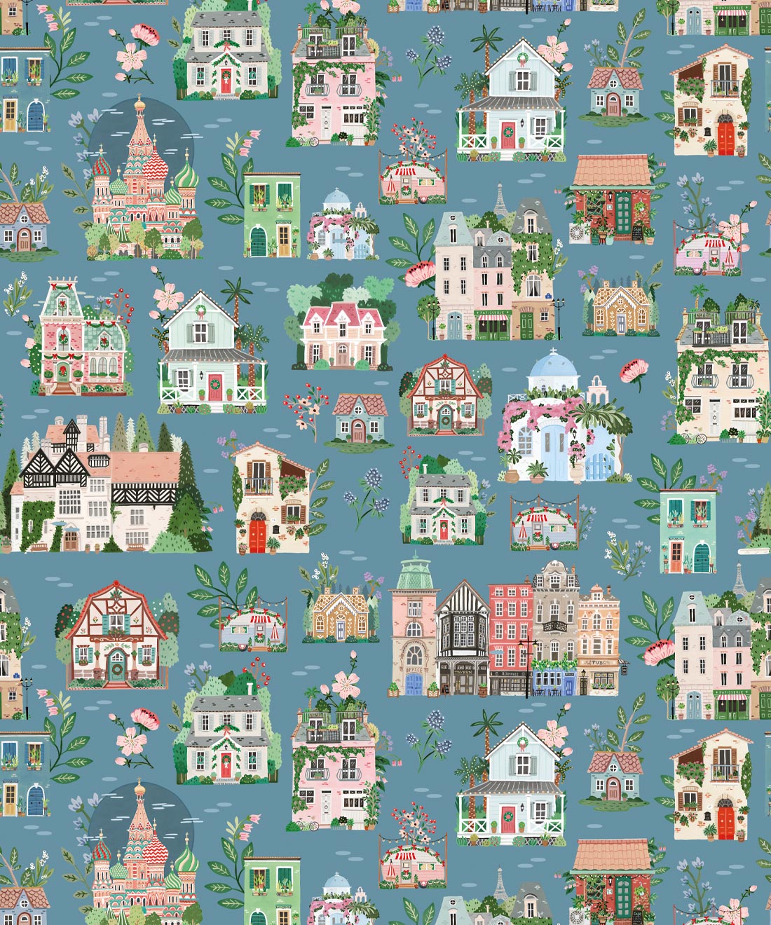 Around The World Wallpaper, French Blue