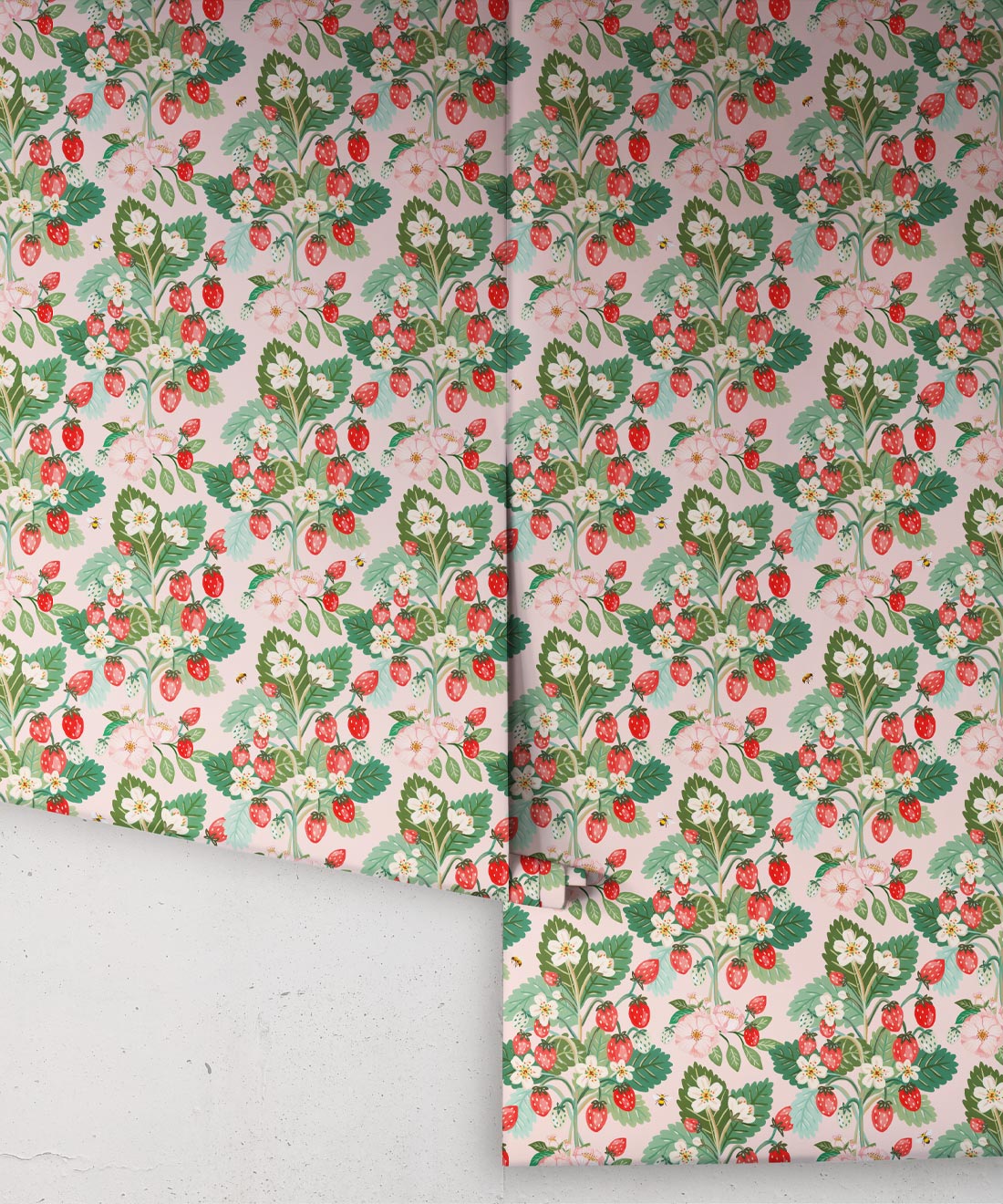 Strawberries Wallpaper, Blush