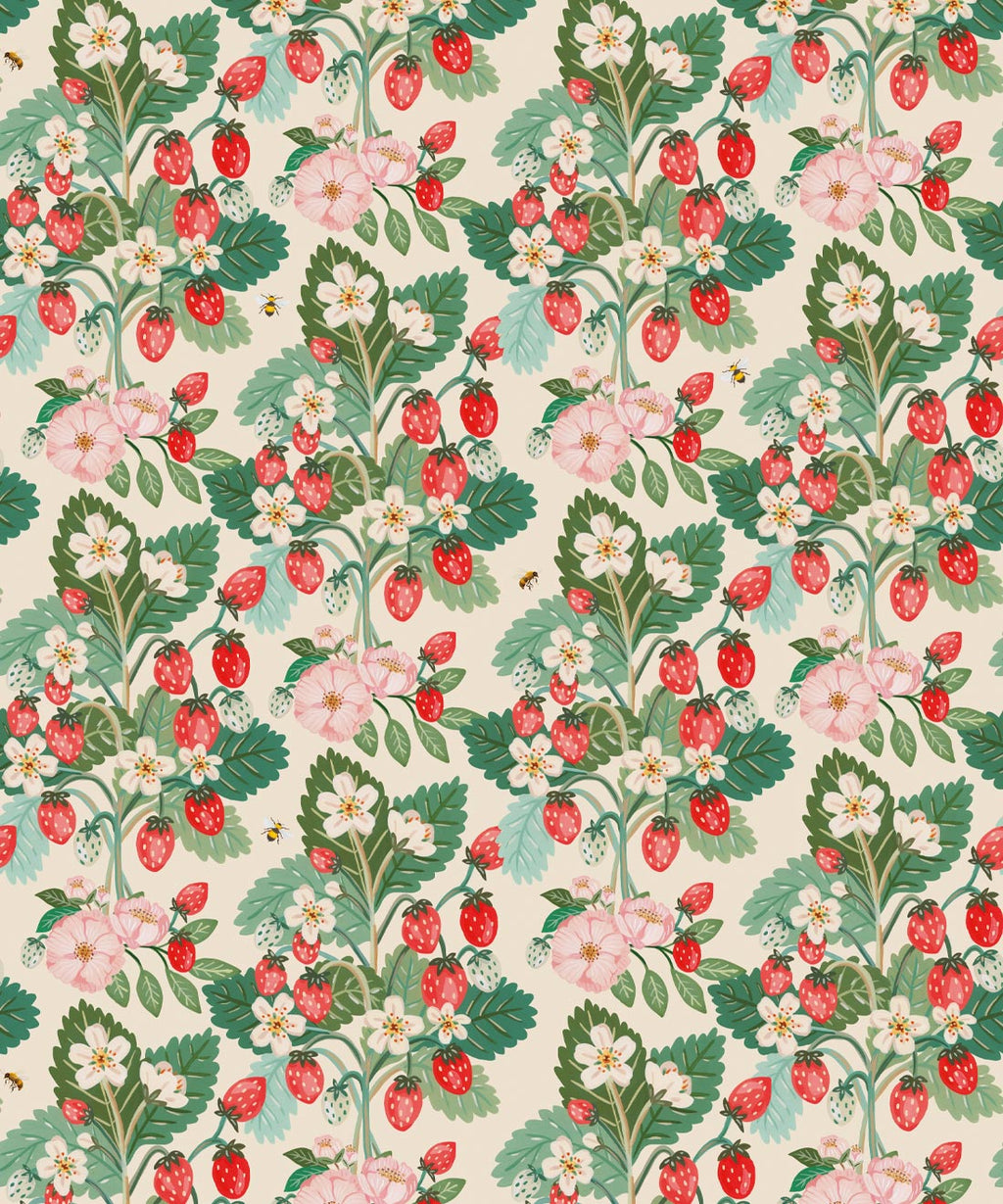 Strawberries Wallpaper, Linen