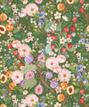 Summer Fruit Wallpaper, Olive Green
