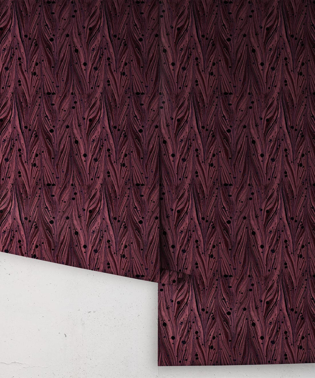 Antique Straight Wallpaper, Garnet