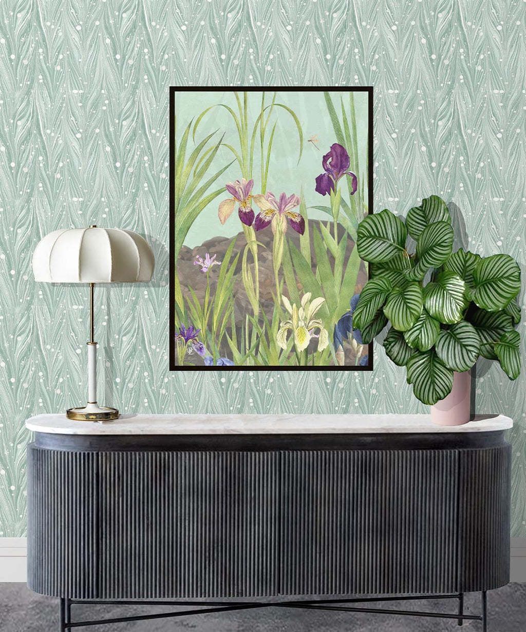 Antique Straight Wallpaper, Sea Spray