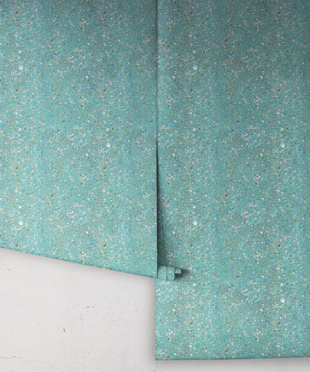 Marble Confetti Wallpaper, Aqua