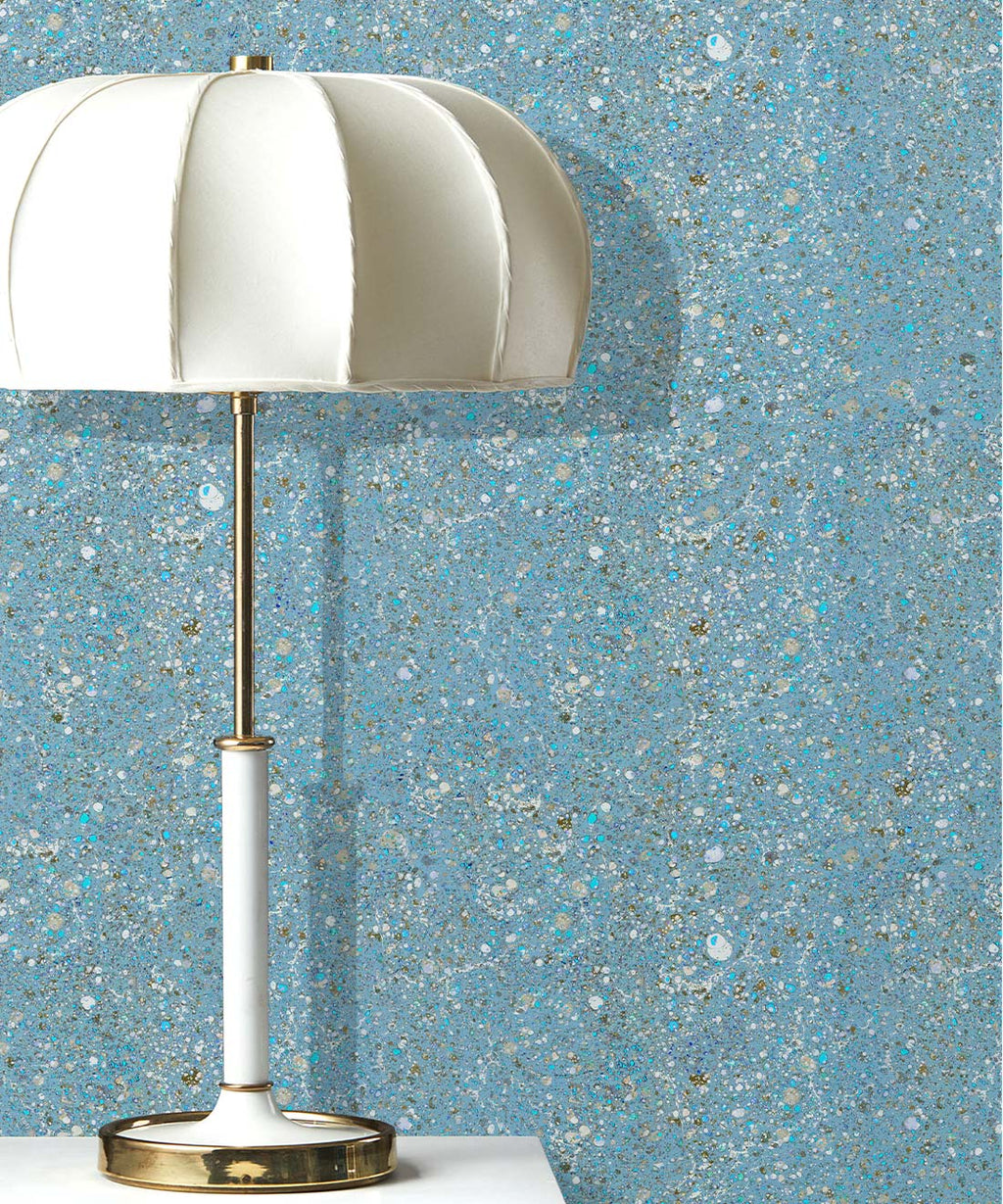 Marble Confetti Wallpaper, French Blue