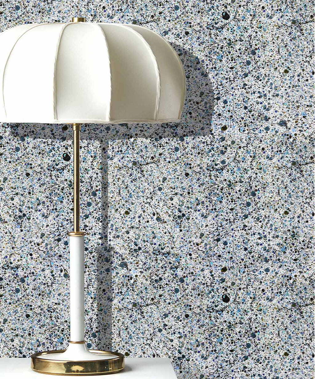 Marble Confetti Wallpaper, Navy