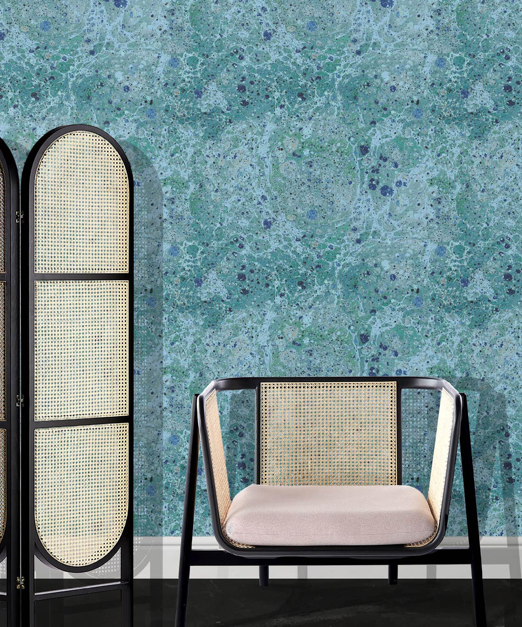 Rock Marbling Wallpaper, Blue