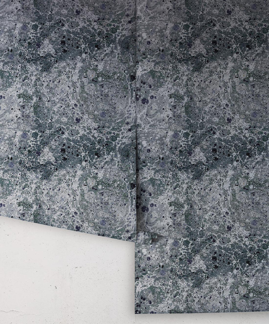 Rock Marbling Wallpaper, Charcoal