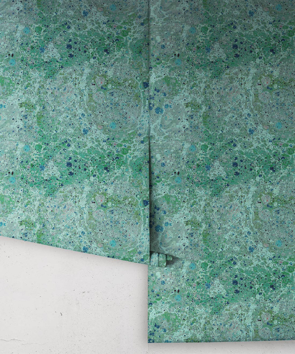 Rock Marbling Wallpaper, Green