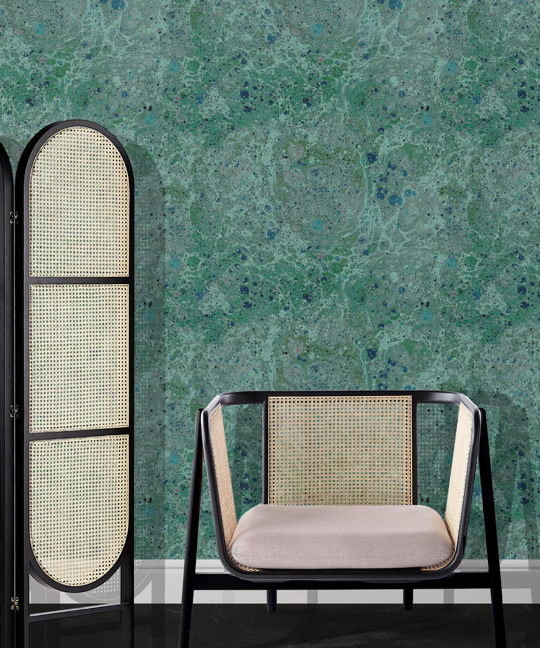 Rock Marbling Wallpaper, Green