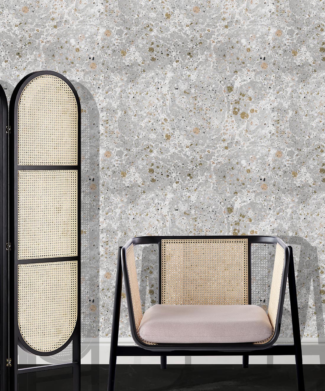 Rock Marbling Wallpaper, Grey