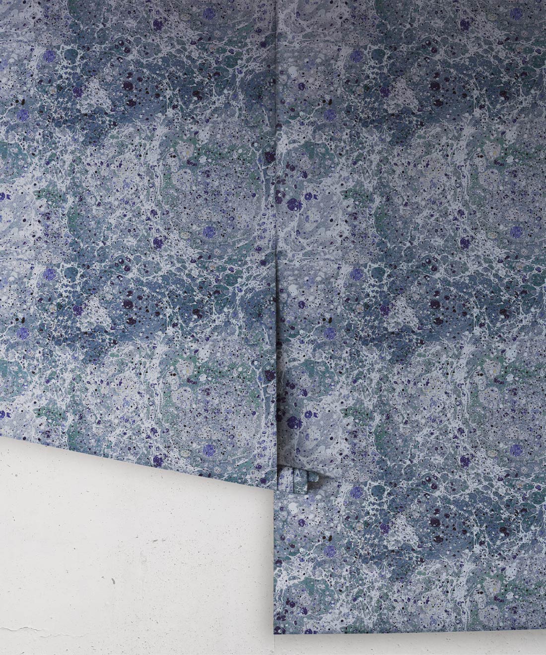 Rock Marbling Wallpaper, Navy