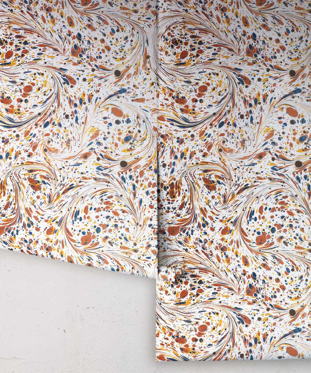 Marble Swirls Wallpaper, Caramel