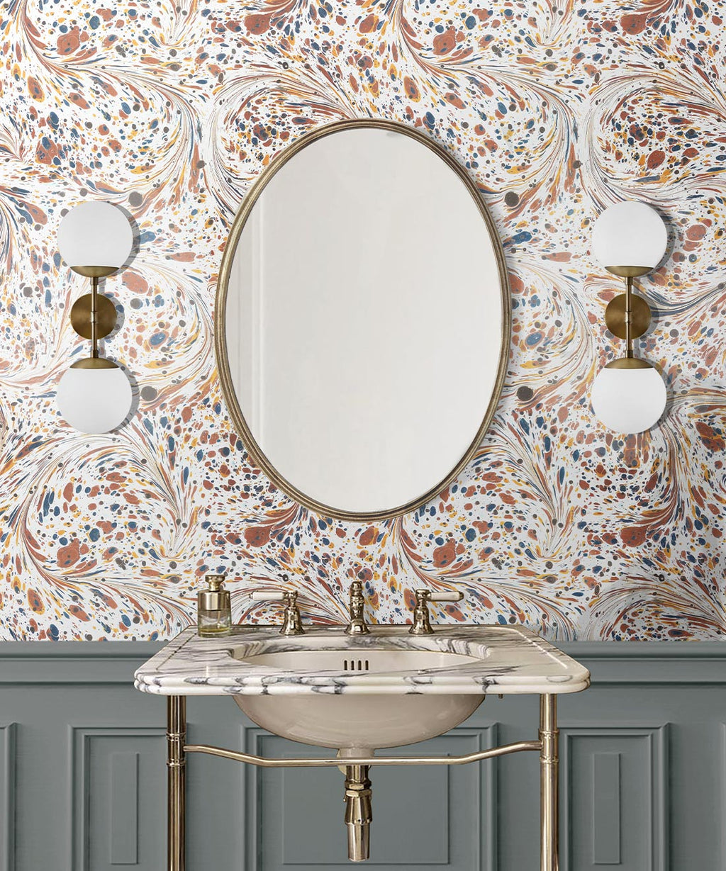 Marble Swirls Wallpaper, Caramel