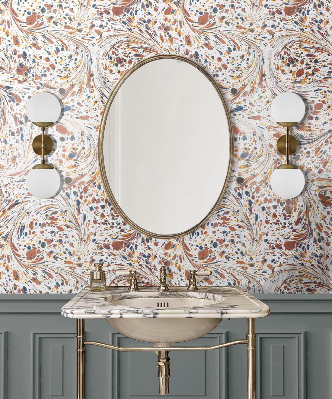 Marble Swirls Wallpaper, Caramel
