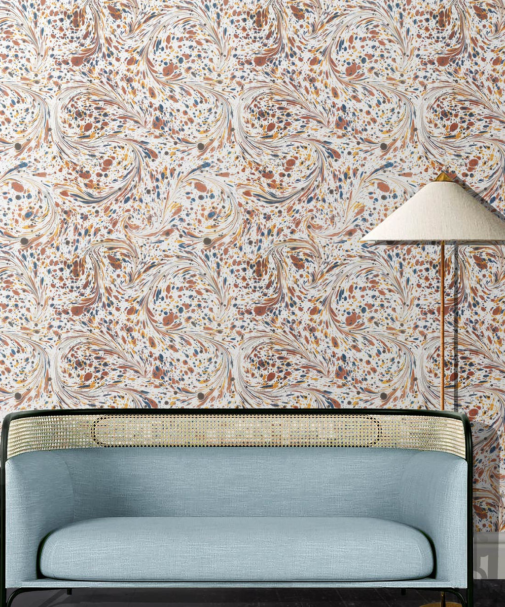 Marble Swirls Wallpaper, Caramel