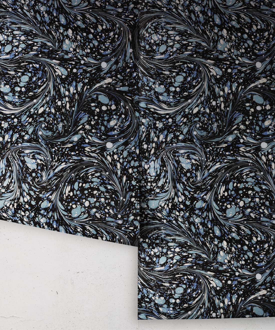 Marble Swirls Wallpaper, Navy