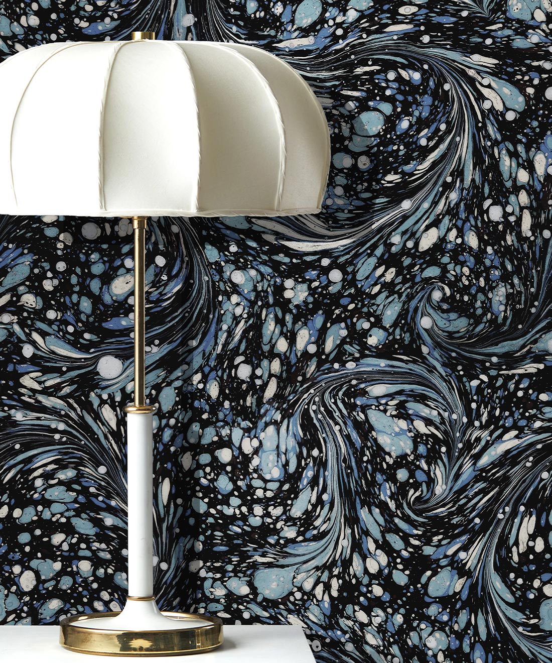 Marble Swirls Wallpaper, Navy