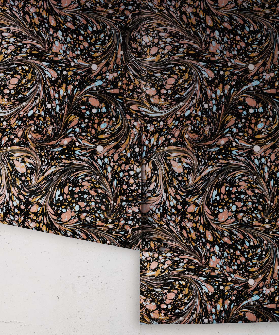 Marble Swirls Wallpaper, Orange