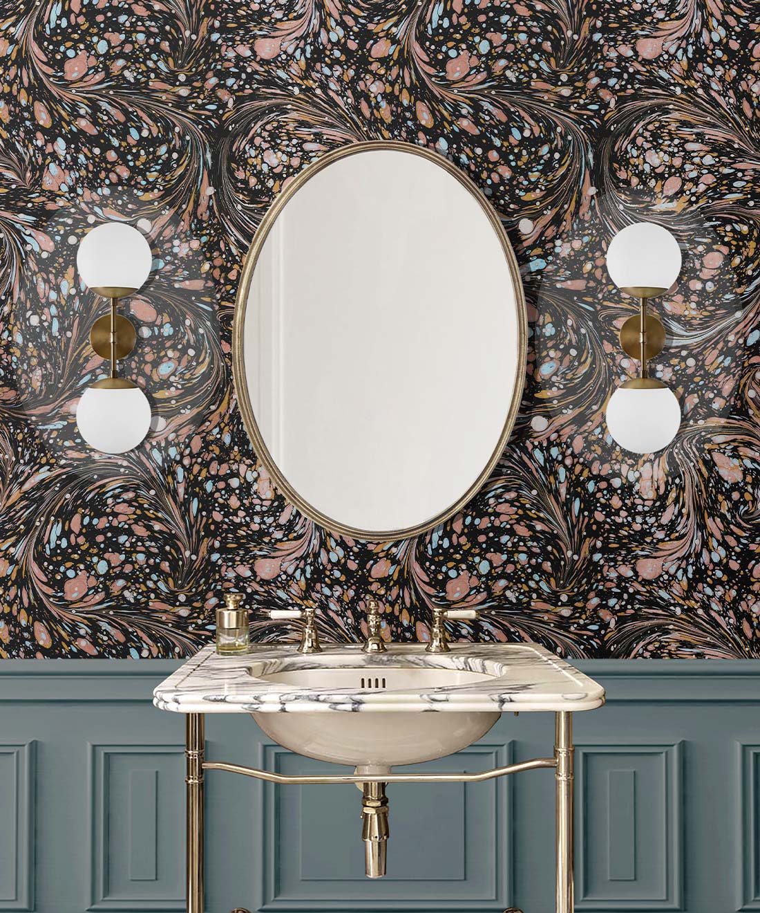 Marble Swirls Wallpaper, Orange