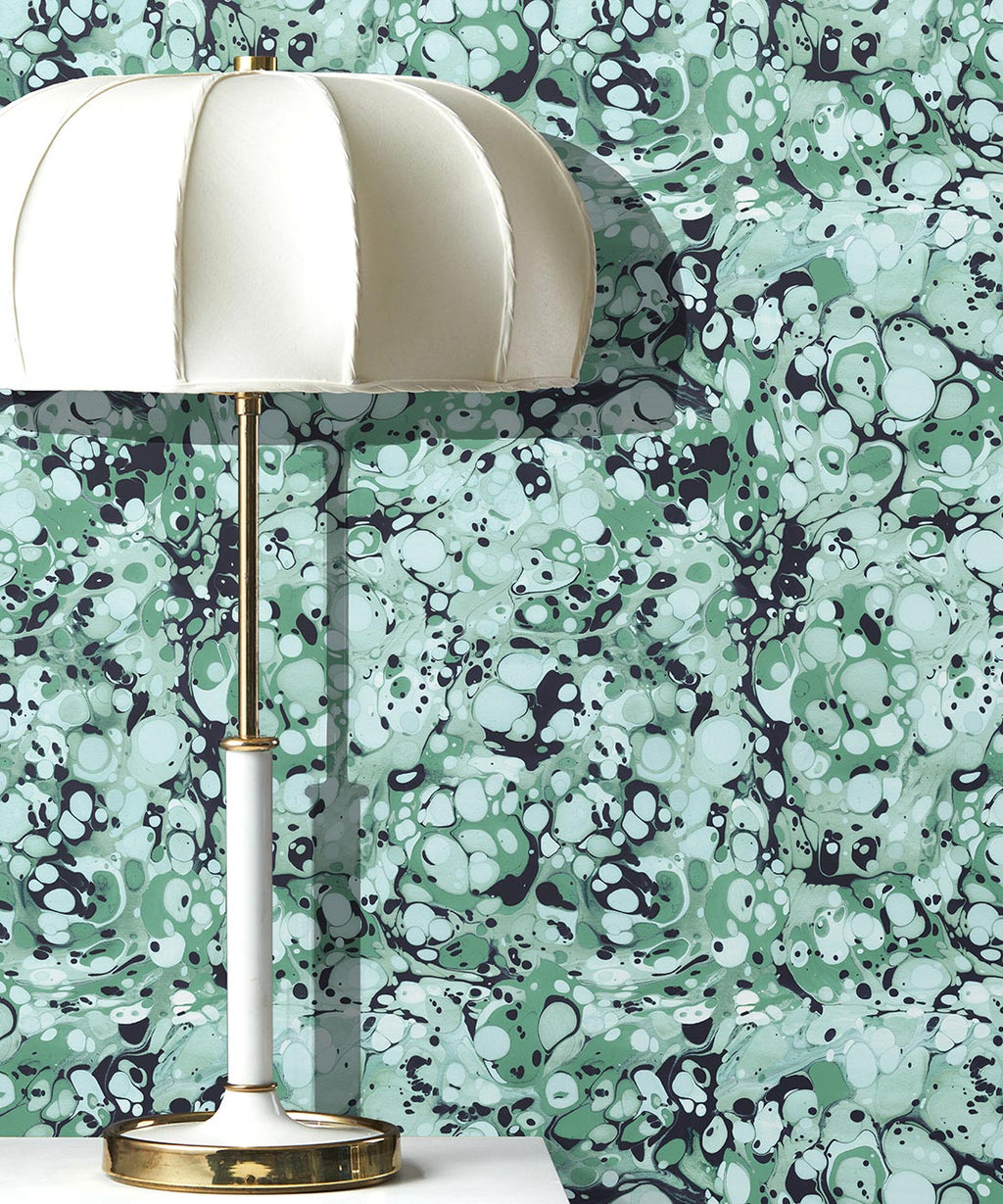 Pebbles Wallpaper, Aqua