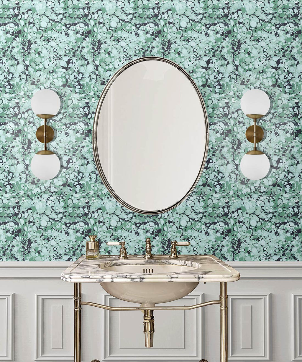 Pebbles Wallpaper, Aqua