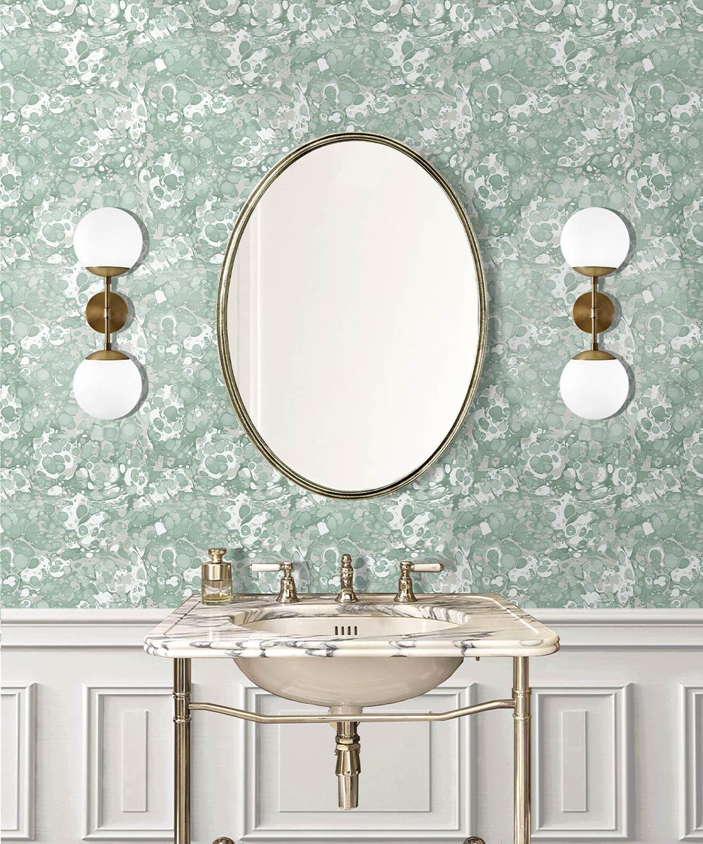 Pebbles Wallpaper, Powder Green