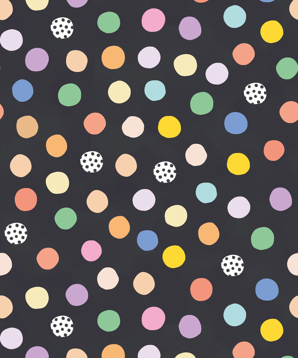 Happy Confetti Wallpaper, Black