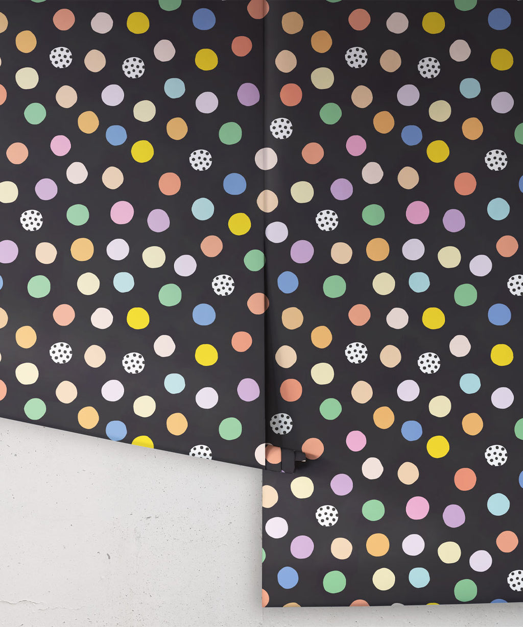 Happy Confetti Wallpaper, Black