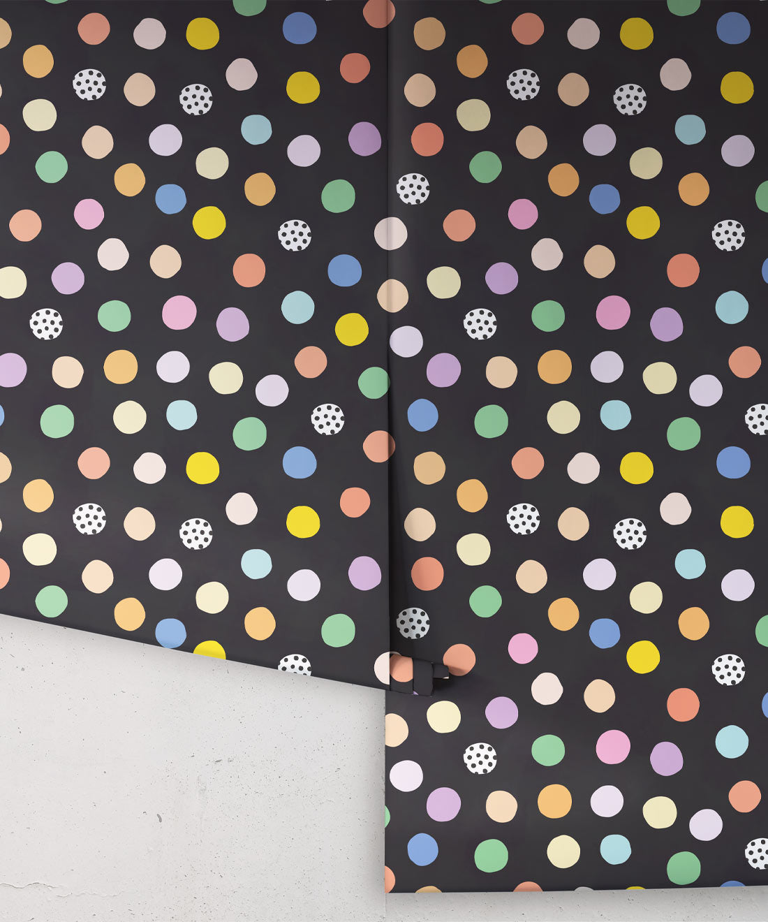 Happy Confetti Wallpaper, Black