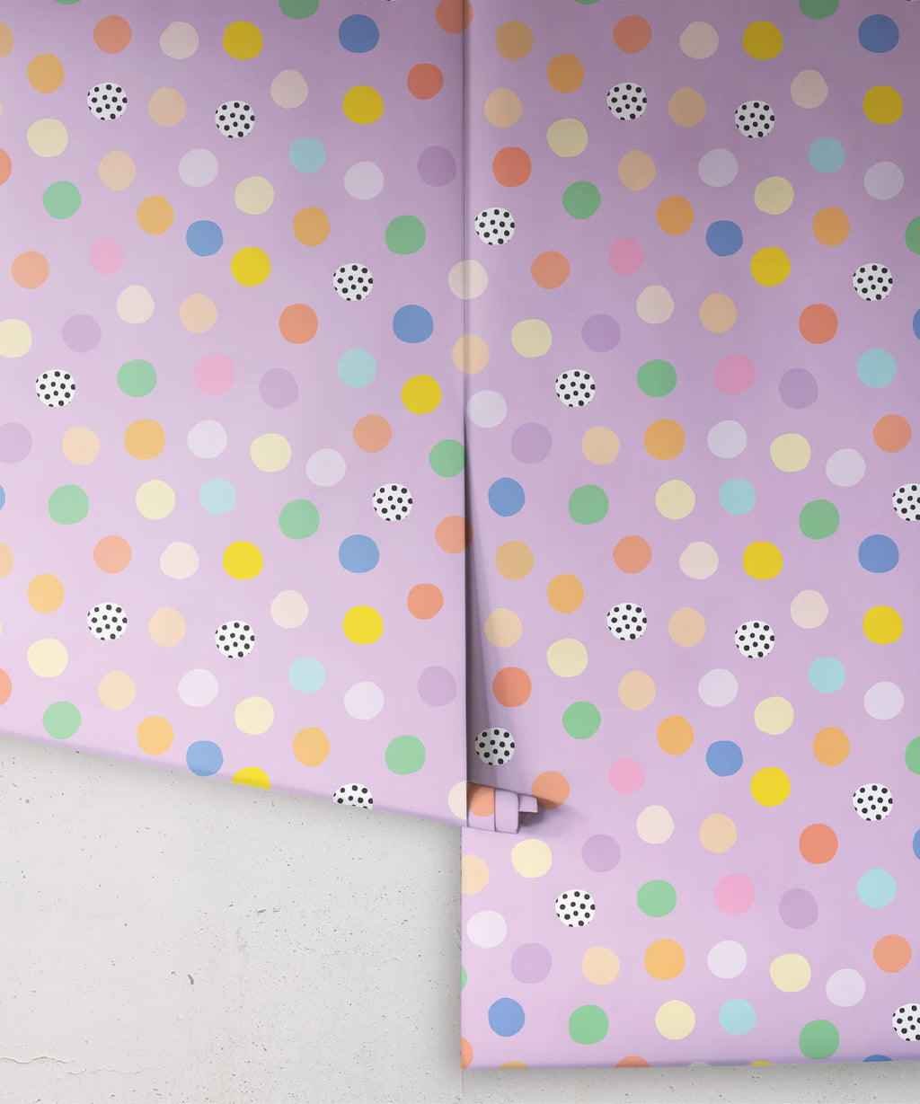 Happy Confetti Wallpaper, Lavender