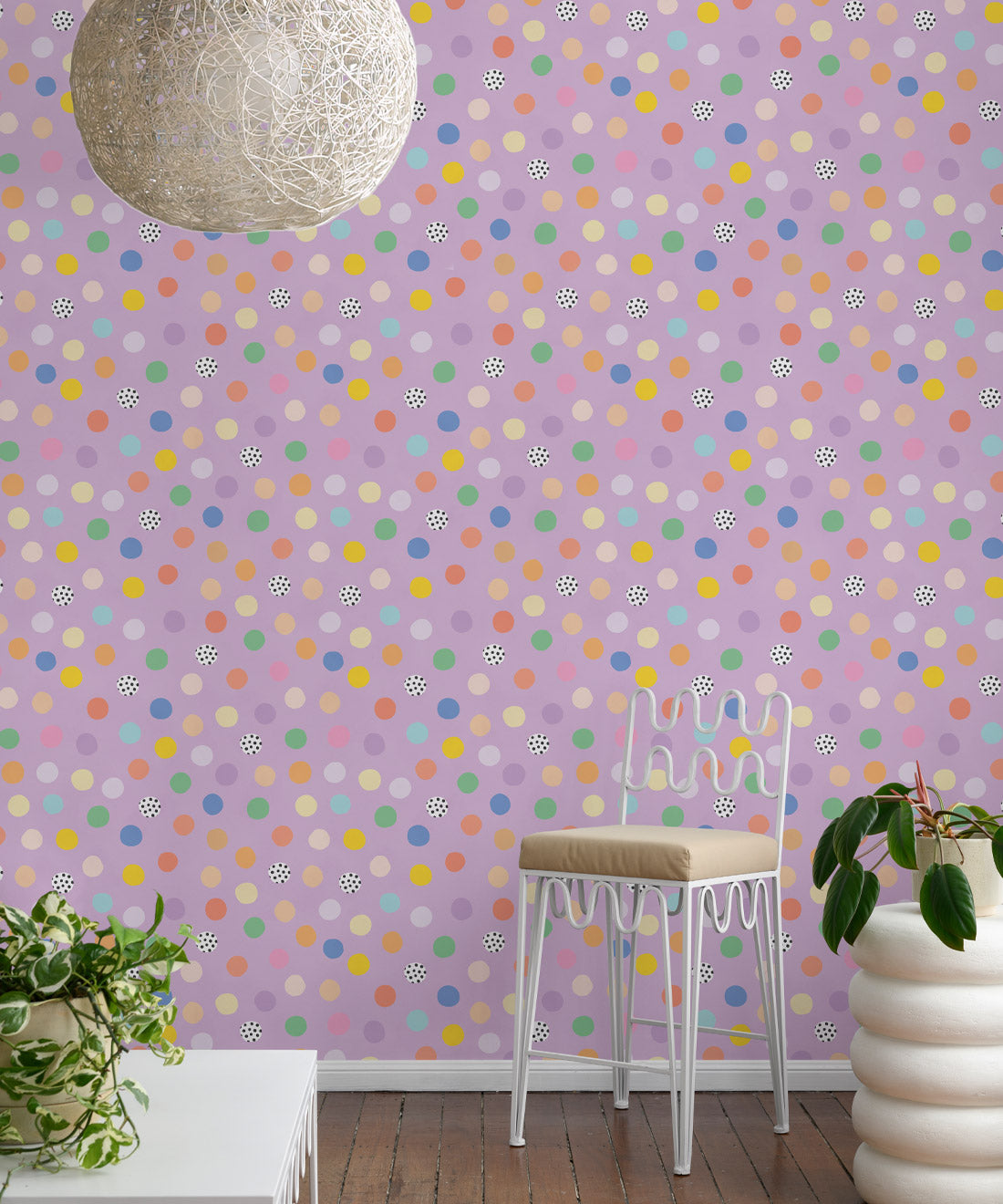 Happy Confetti Wallpaper, Lavender