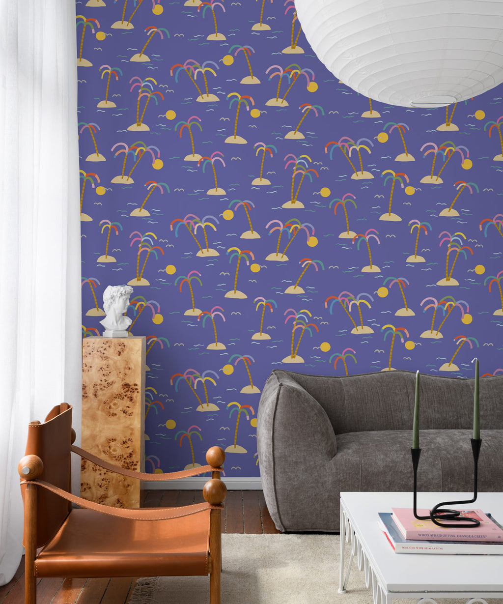 Happy Like A Holiday Wallpaper, Bay Blue