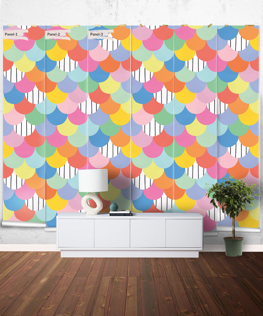 Happy Scales Mural, Bright Lines