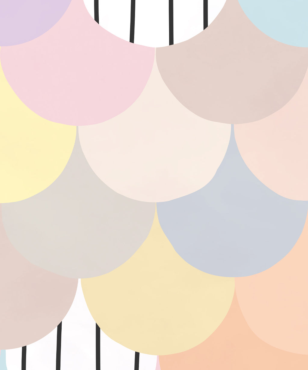 Happy Scales Mural, Pastel Lines